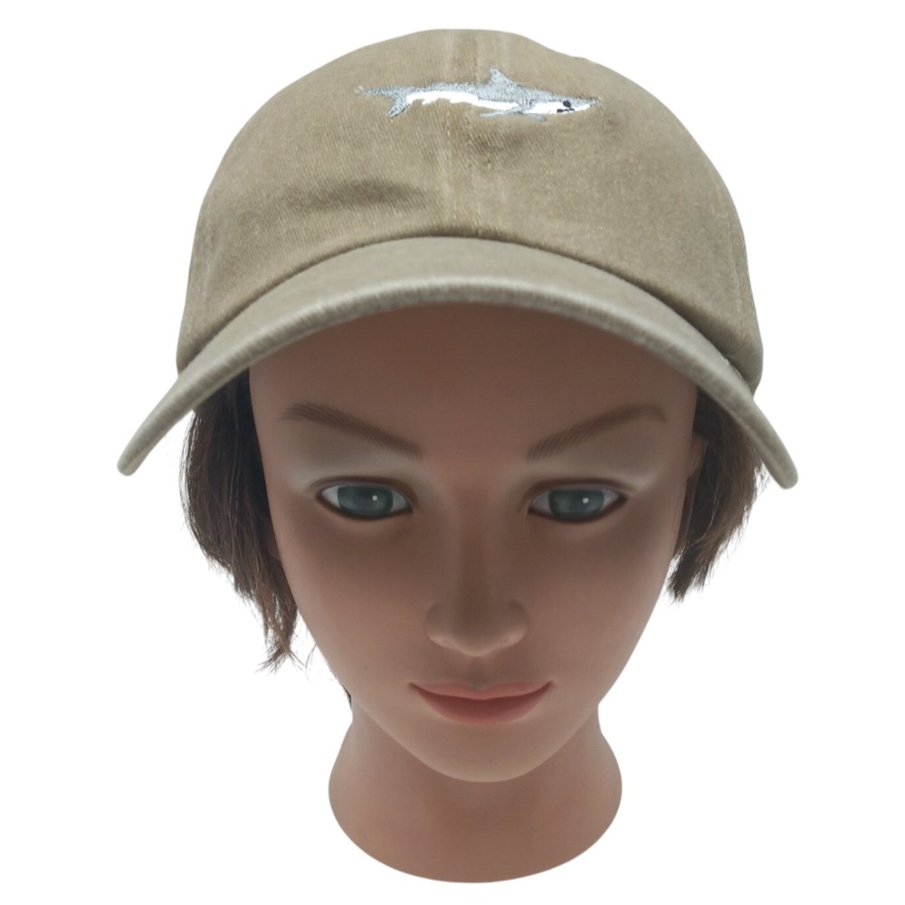 Women Baseball Cap Shark Embroidery Tan‎ Dad Hat Men adjustable Buckle Closure